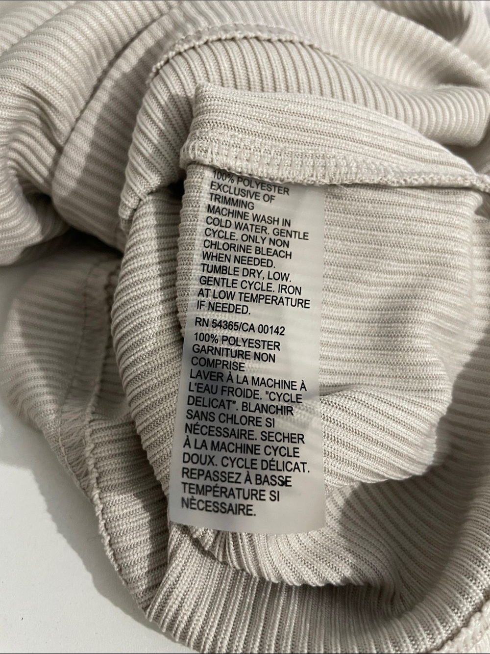 Alia Beige Ribbed Tank (L) - Picture 6 of 7